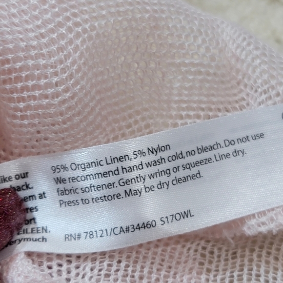 Eileen Fisher Organic Linen Fishnet Tunic size S/M Light Pink - Picture 10 of 11